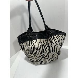 LAURA DI MAGGIO Zebra pattern Fur Leather Purse shoulder bag Harako ladies Italy